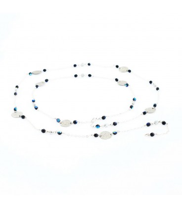 Korálky Janka náhrdelník penízkový modrý