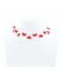 Korálky Janka náhrdelník červenobílý kytičkovaný