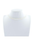 Korálky Janka náhrdelník úzký stříbrnobílý pásek