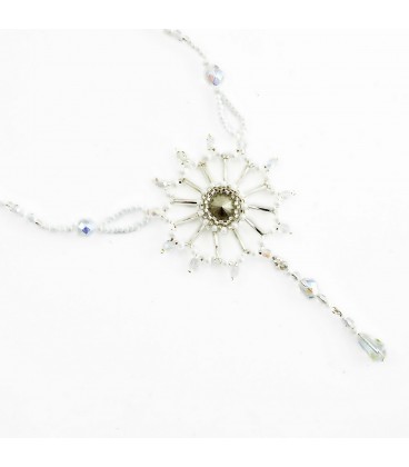 Korálky Janka náhrdelník plesový s krystalem